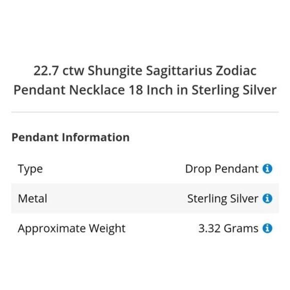 Sagittarius ✦ Shungite Zodiac Pendant ✦ 24.20ctw 925 Silver Necklace 18" Chain - Picture 4 of 5